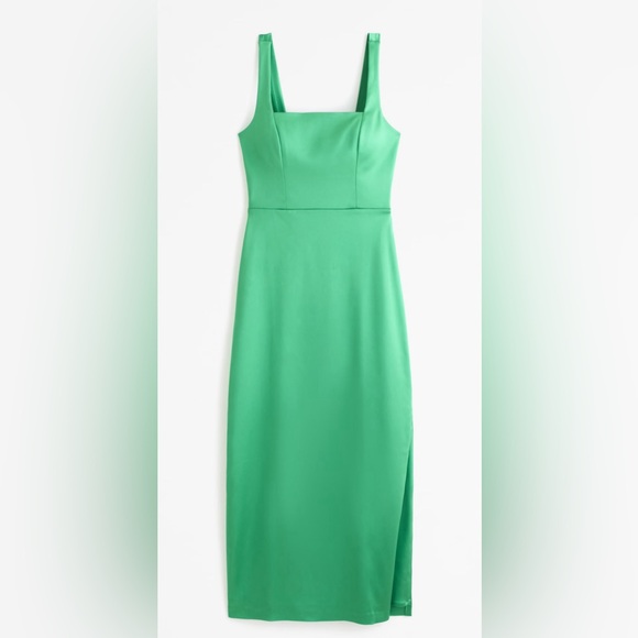 knee length dresses for ladies Aurelia Satin V-Neck Midi Dress main image 1